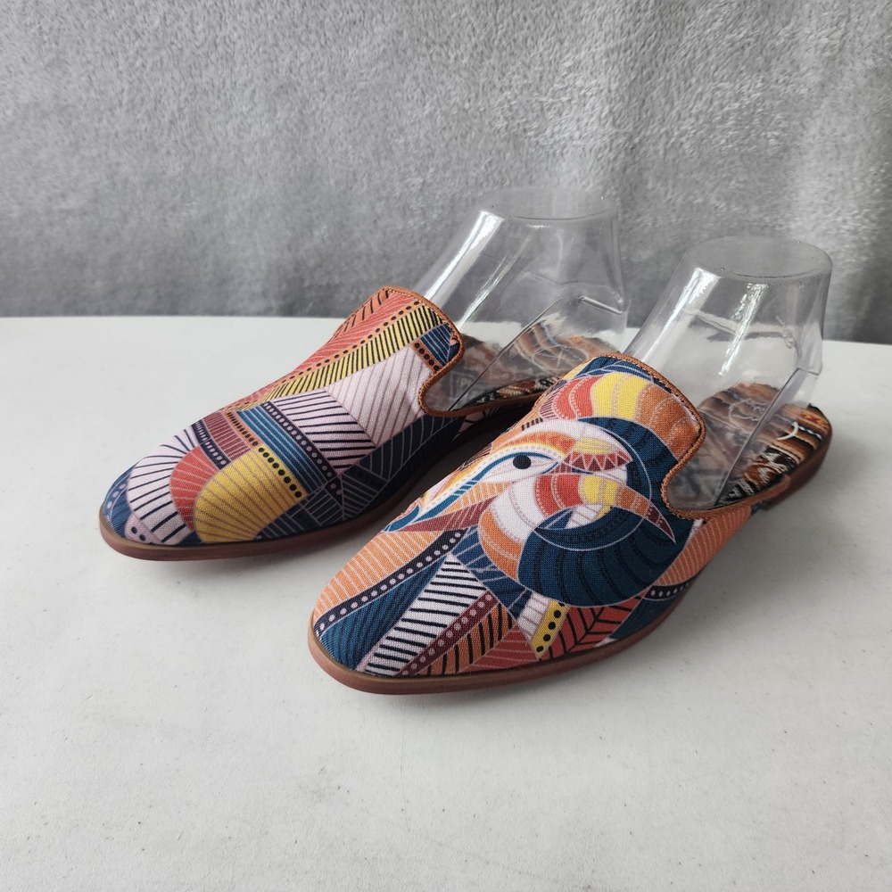 Inkkas Mule Shoes Womens 8.5 Abstract Print Handcrafted Pointed Toe Slide Cyprus - Picture 5 of 12